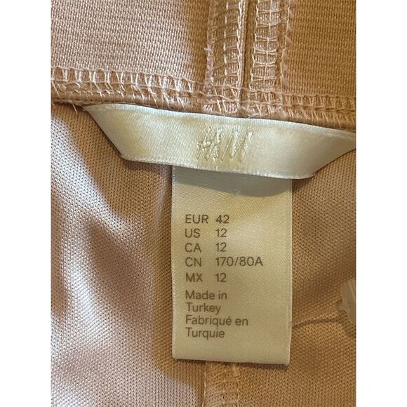 H&M Women's Pink A-Line Midi Skirt Size 12 High-Waisted Casual - Picture 8 of 9